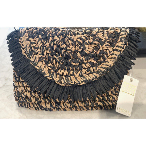 Urban Expressions Handbags - NEW Urban Expressions Katia Clutch Fringe Detachable Gold Chain Strap Festival